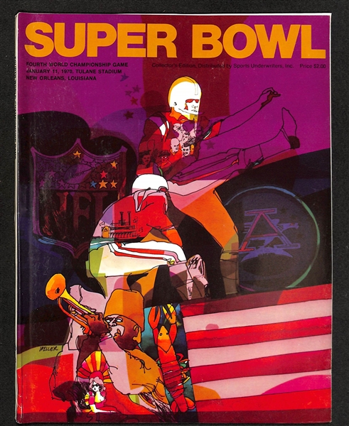 1970 Super Bowl IV Football Program Minnesota vs Kansas City, January 11, 1970